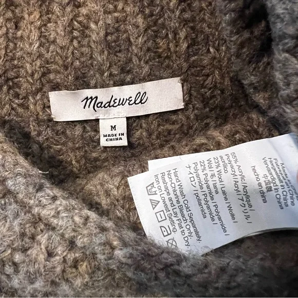 Madewell Loretto Funnel Neck Sweater in Heather Otter - Picture 10 of 16